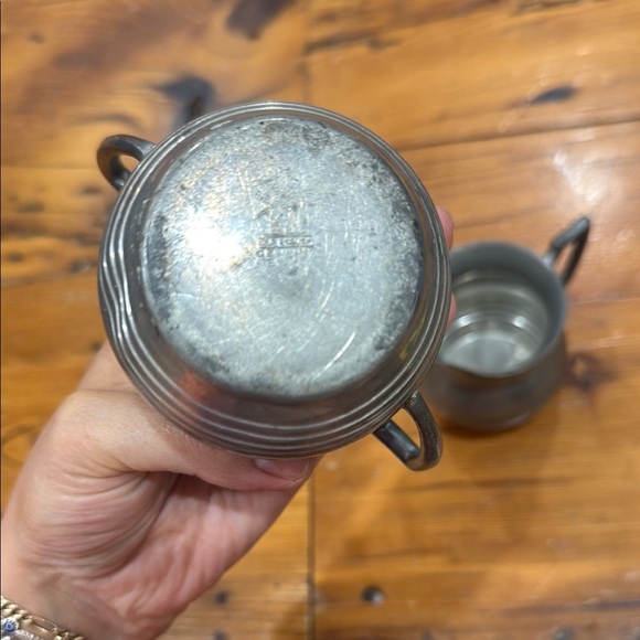 Antique/Vintage Old English Genuine Pewter #09 Sugar Bowl and pitcher - Picture 2 of 9